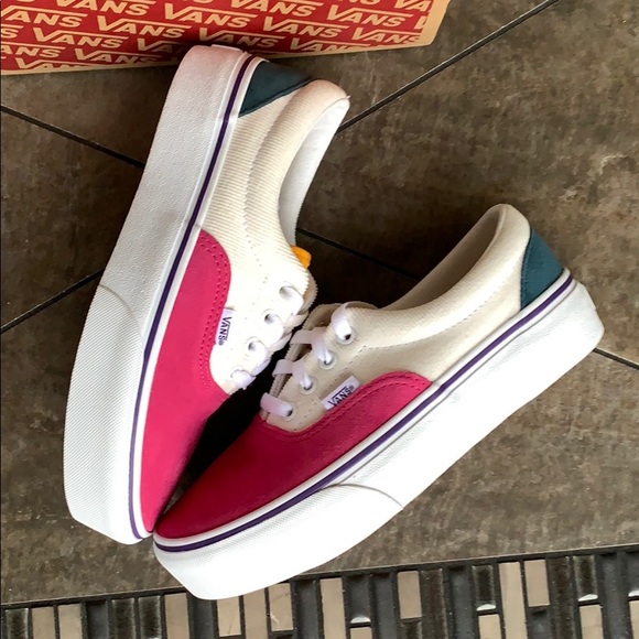 VANS ERA PLATFORM MINI CORD MULTI/TRUE WHITE men’s - Picture 13 of 16